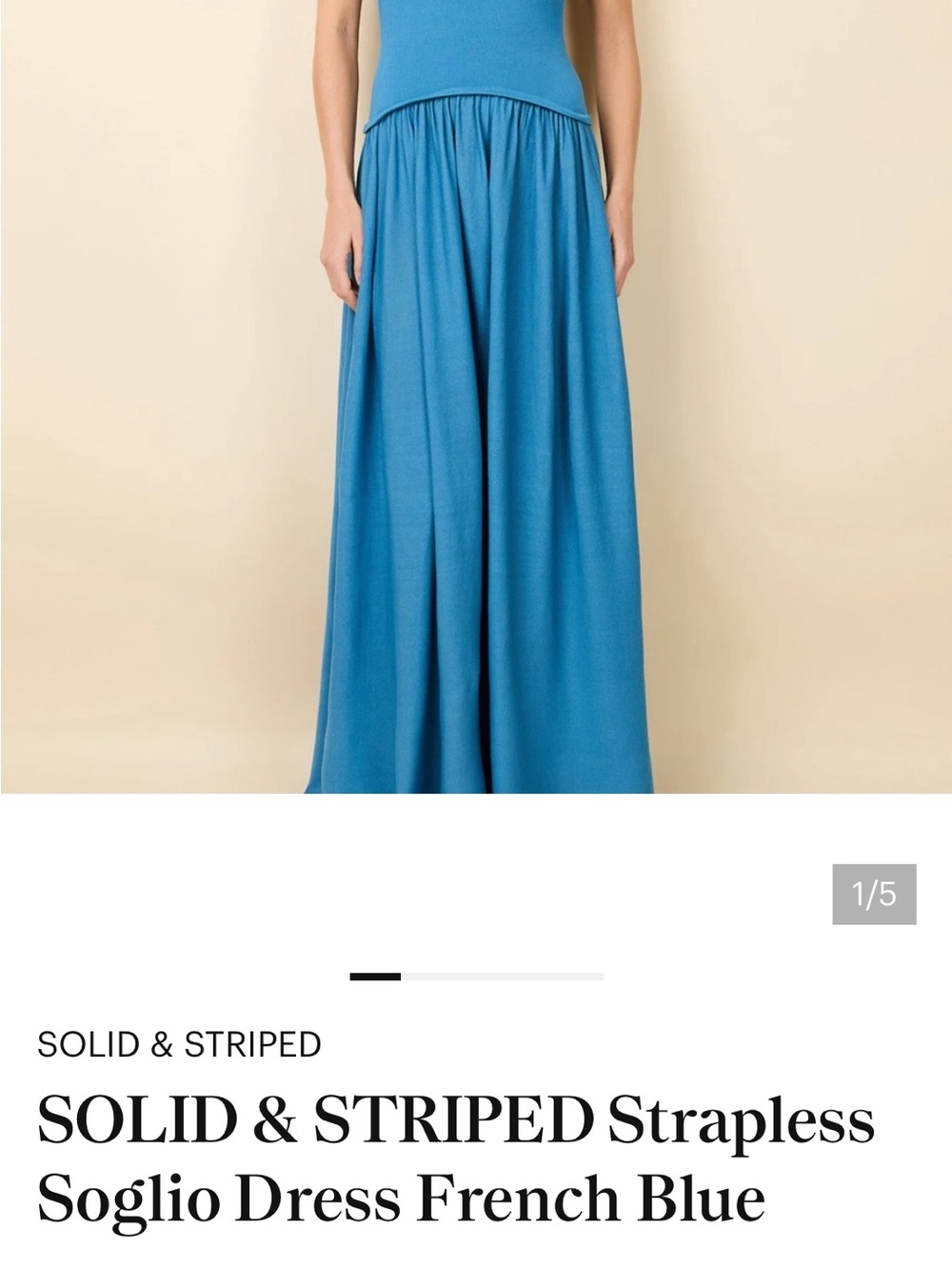 SOLID & STRIPED French Blue Maxi Skirt